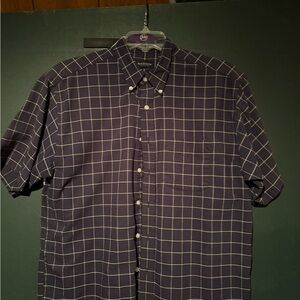 Van Heusen Navy Plaid Button Down Shirt